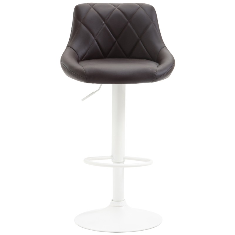 Taburete de bar Lazio de piel sintética blanca y marrón