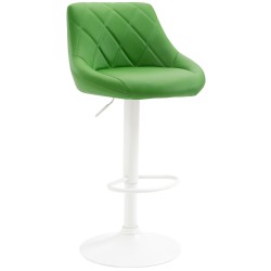 Taburete de bar Lazio de piel sintética blanco y verde