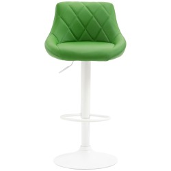 Taburete de bar Lazio de piel sintética blanco y verde