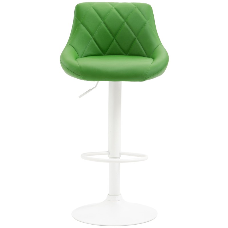 Taburete de bar Lazio de piel sintética blanco y verde