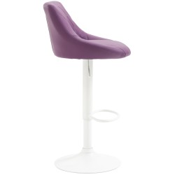 Taburete de bar Lazio de piel sintética blanco y morado