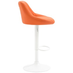 Taburete de bar Lazio de piel sintética blanco y naranja