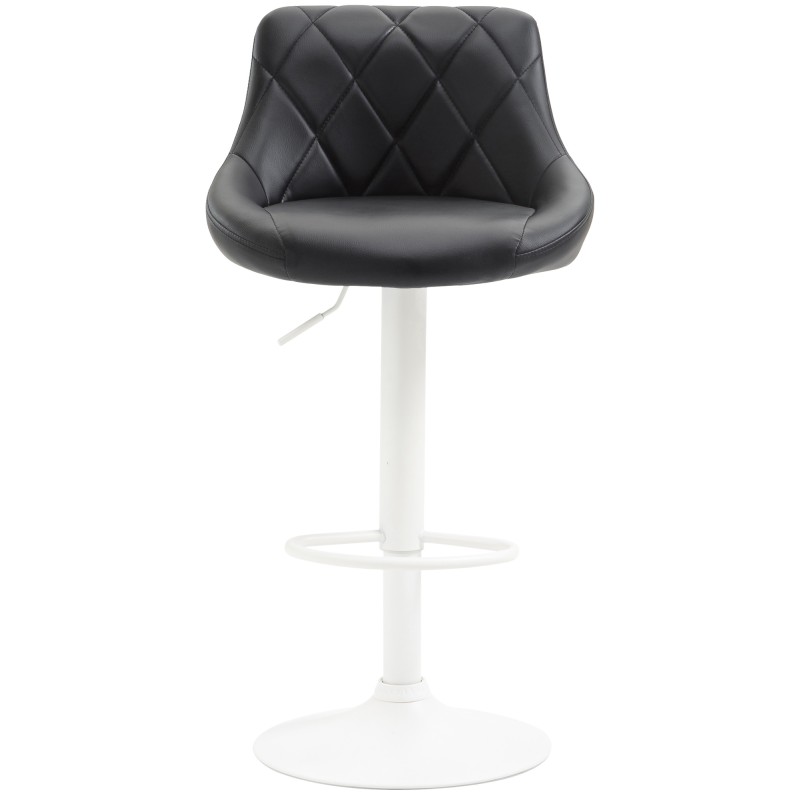 Taburete de bar Lazio en piel sintética blanca y negra