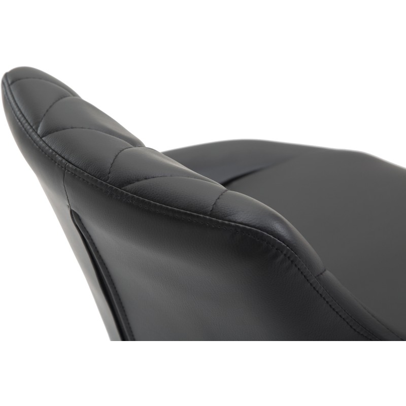 Taburete de bar Lazio en piel sintética blanca y negra