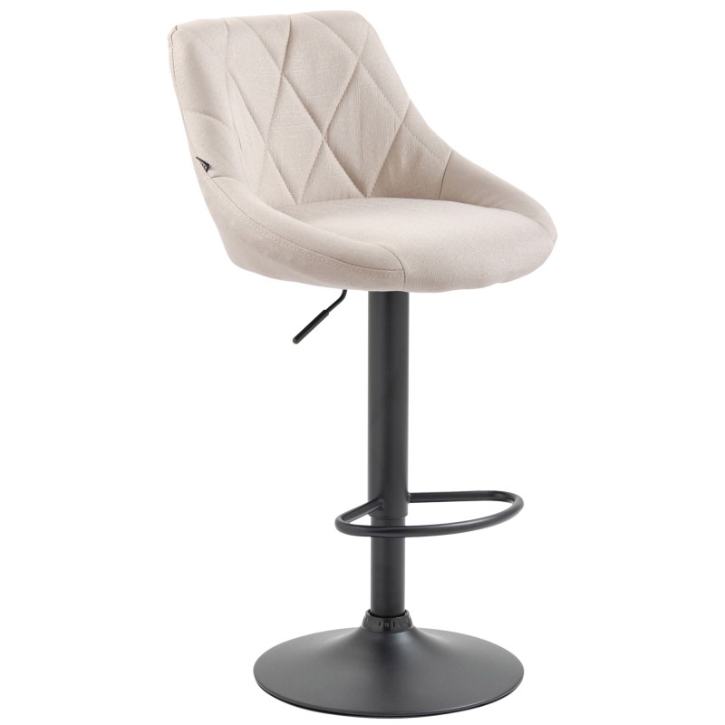 Taburete de bar Lazio en tela negra y crema