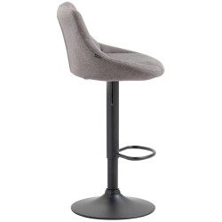 Taburete de bar Lazio en tela negra y gris