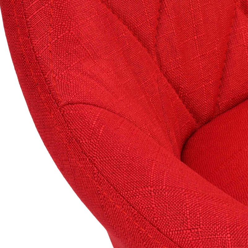 Taburete de bar Lazio en tela negra y roja