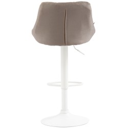 Taburete de bar Lazio de tela color blanco crema