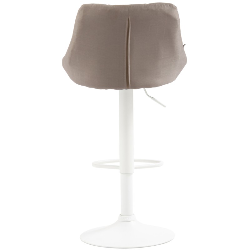 Taburete de bar Lazio de tela color blanco crema