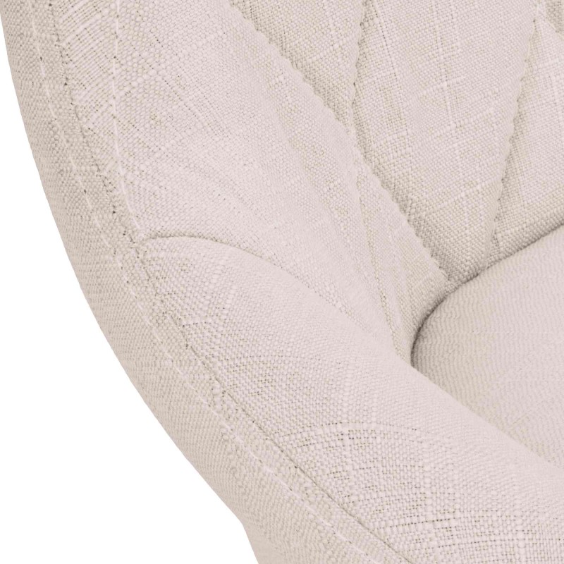 Taburete de bar Lazio de tela color blanco crema