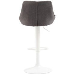 Taburete de bar Lazio en tela blanca y gris