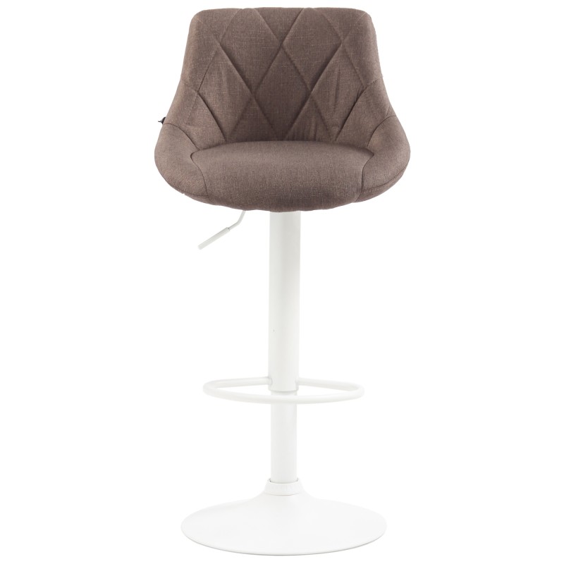Taburete de bar Lazio en tela blanca topo
