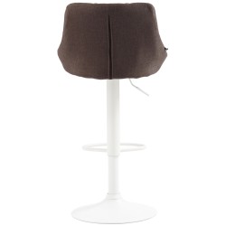 Taburete de bar Lazio en tela blanca topo