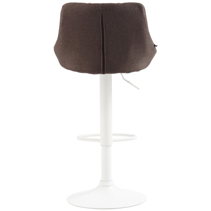 Taburete de bar Lazio en tela blanca topo