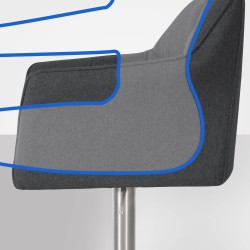 Taburete de bar Damaso E de fieltro antracita