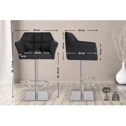 Taburete de bar Damaso E de fieltro antracita