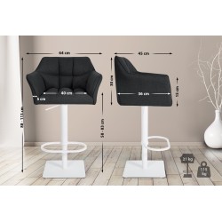 Taburete de bar Damaso W de fieltro antracita