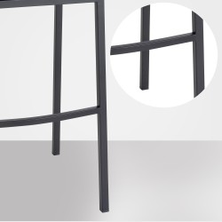 Taburete de bar Damaso B de fieltro con estructura de 4 patas en color antracita