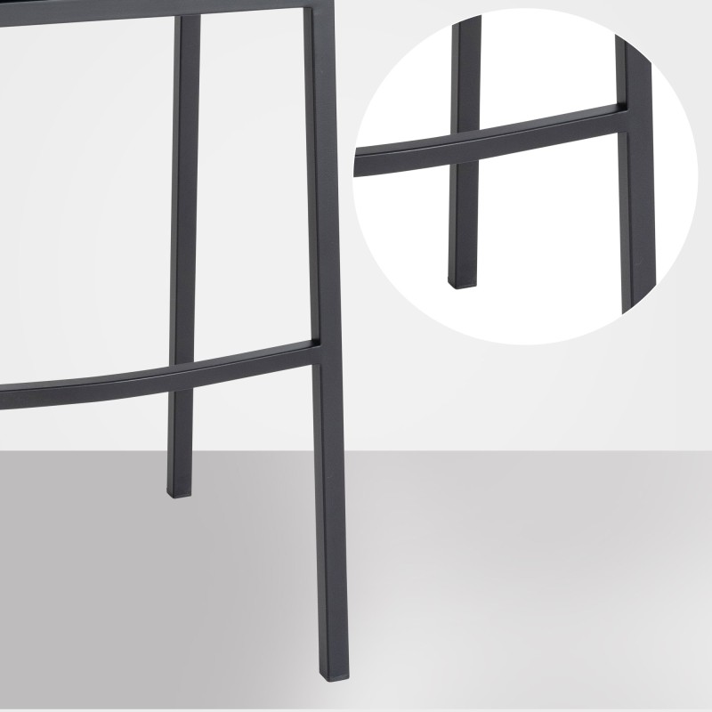 Taburete de bar Damaso B de fieltro con estructura de 4 patas en color antracita