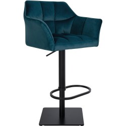 Taburete de bar de terciopelo verde Damaso B