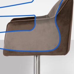 Taburete de bar Damaso E en terciopelo marrón