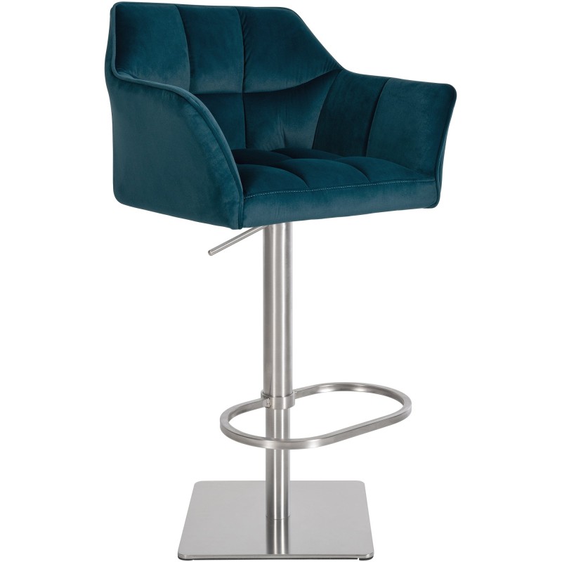 Taburete de bar de terciopelo verde Damaso E