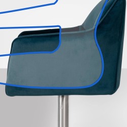 Taburete de bar de terciopelo verde Damaso E