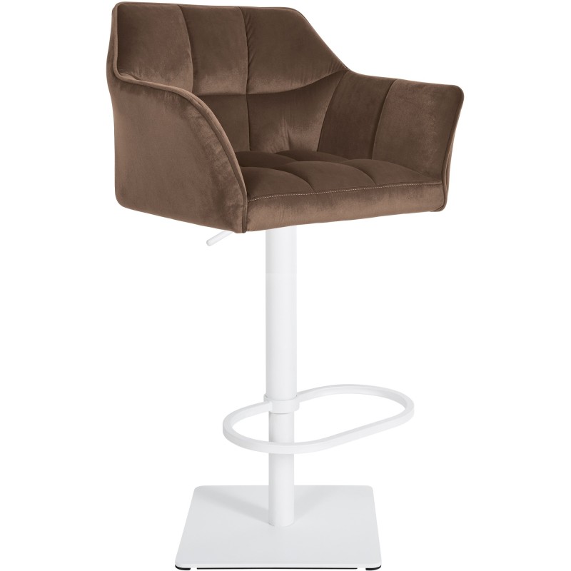 Taburete de bar Damaso W en terciopelo marrón