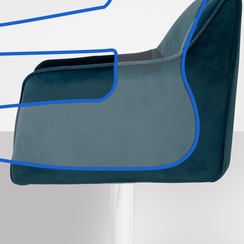 Taburete de bar Damaso W en terciopelo verde