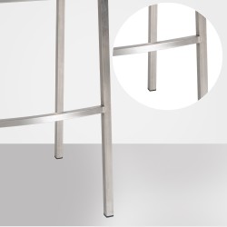 Taburete de bar Damaso E de terciopelo con estructura de 4 patas en color gris