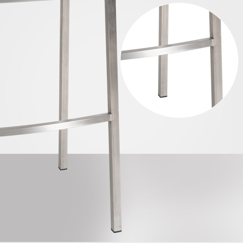 Taburete de bar Damaso E de terciopelo con estructura de 4 patas en color marrón