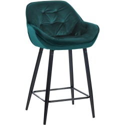 Taburete de bar Gibson 76 de terciopelo verde oscuro