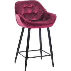 Taburete de bar Gibson 76 en terciopelo morado