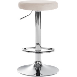 Taburete de bar de terciopelo cromado color crema Ponte