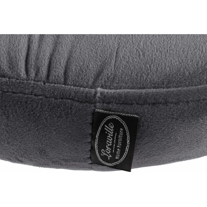 Taburete de bar Ponte en terciopelo gris oscuro cromado