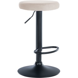 Taburete de bar Ponte en terciopelo negro y crema