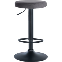 Taburete de bar Ponte en terciopelo negro y gris oscuro