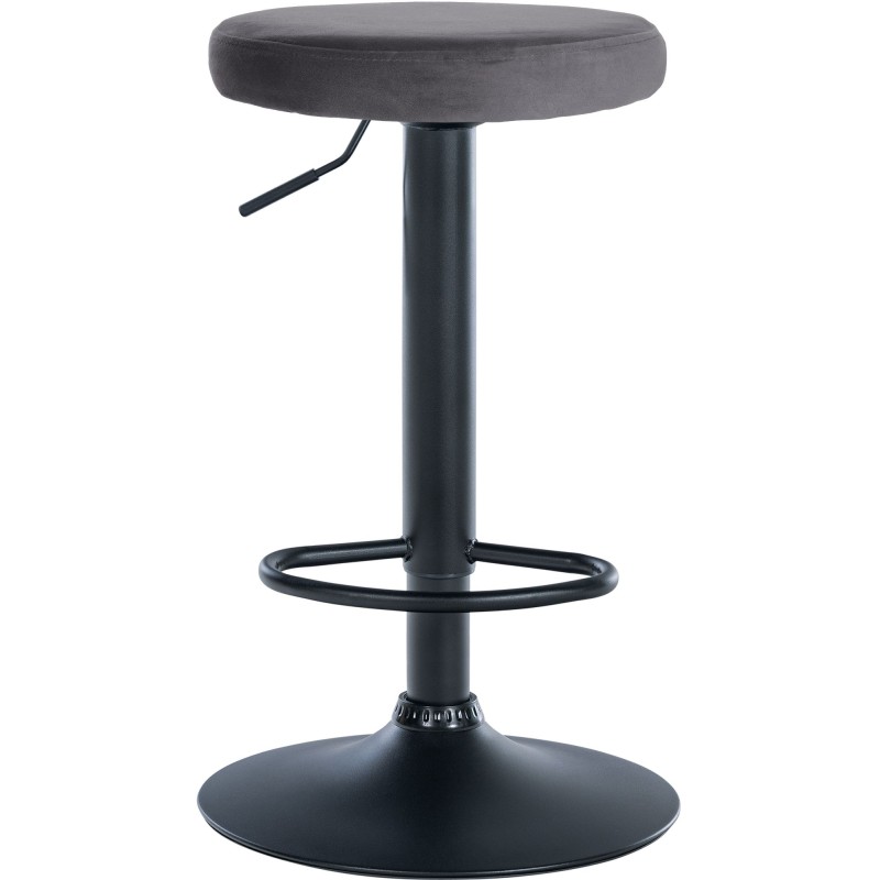 Taburete de bar Ponte en terciopelo negro y gris oscuro