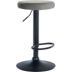 Taburete de bar Ponte en terciopelo negro y gris