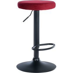 Taburete de bar Ponte en terciopelo negro y rojo