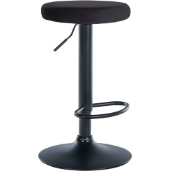 Taburete de bar Ponte en terciopelo negro