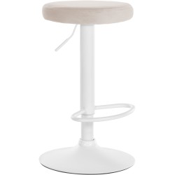 Taburete de bar Ponte en terciopelo blanco crema