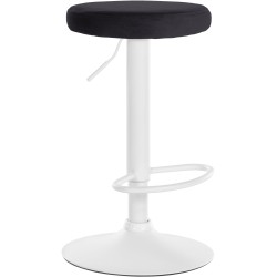 Taburete de bar Ponte en terciopelo blanco y negro