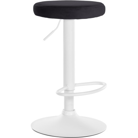 Taburete de bar Ponte en terciopelo blanco y negro