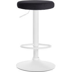 Taburete de bar Ponte en terciopelo blanco y negro
