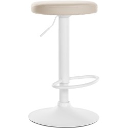Taburete de bar Ponte en piel sintética color blanco crema