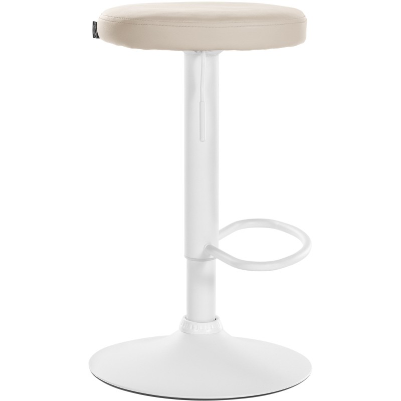 Taburete de bar Ponte en piel sintética color blanco crema