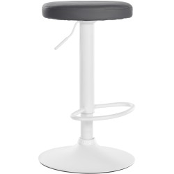 Taburete de bar Ponte de piel sintética blanco y gris