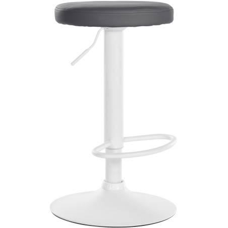 Taburete de bar Ponte de piel sintética blanco y gris