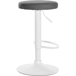Taburete de bar Ponte de piel sintética blanco y gris
